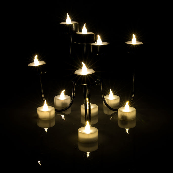 100pcs LED Flickering Candles Tea Light Warm White Flameless Smokeless Flashing