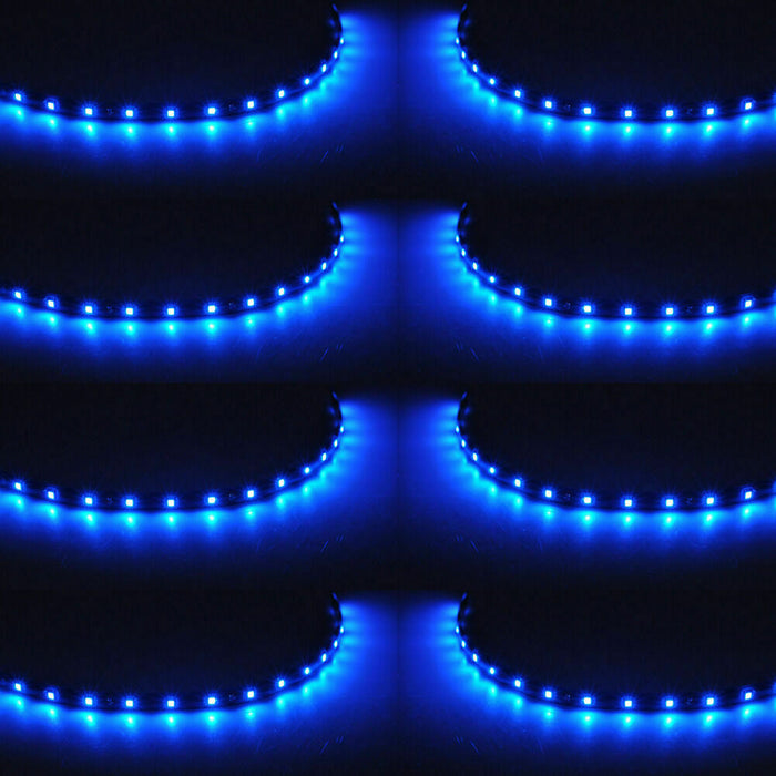 10pcs 12V Flexible LED Strip Light 12" 15SMD Waterproof For Car Boat Motor Truck