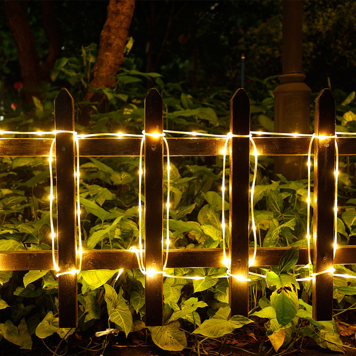 13M 42.6FT 100LED Fairy String Rope Lights Solar Panel Power Waterproof Outdoor