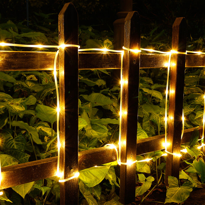 13M 42.6FT 100LED Fairy String Rope Lights Solar Panel Power Waterproof Outdoor