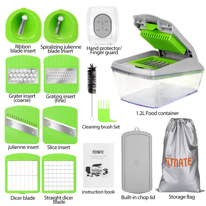 13pcs Vegetable Spiralizer Mandoline Slicer Dicer Food Chopper Shredder Cutter