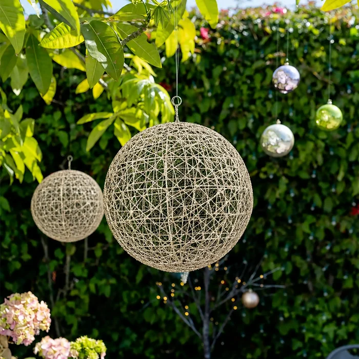 14" Champagne Glitter Ball Cage, (350mm)