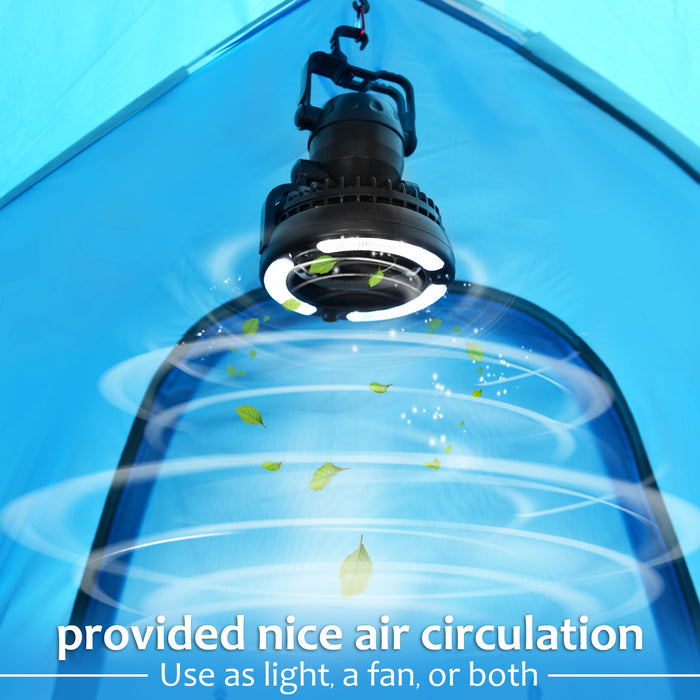 2-in-1 18 LED Camping Light and Ceiling Fan Outdoor Hiking Flashlight