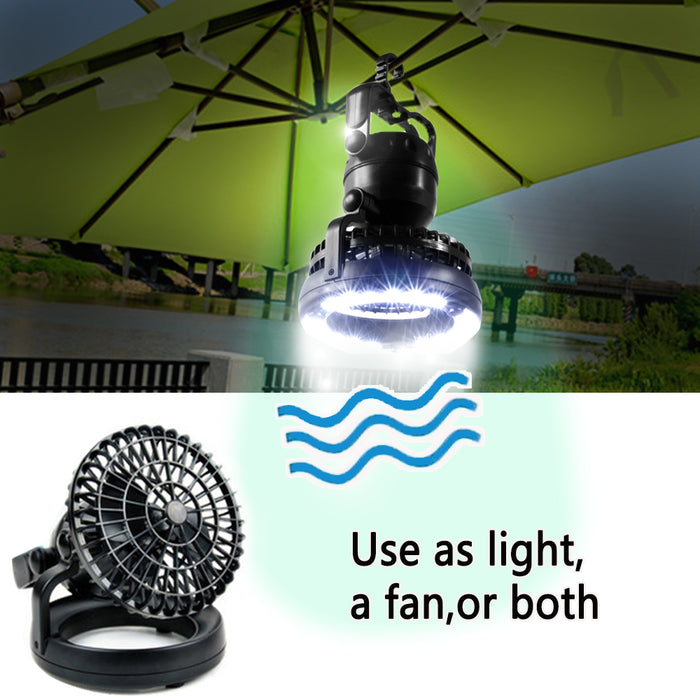 2-in-1 18 LED Camping Light and Ceiling Fan Outdoor Hiking Flashlight