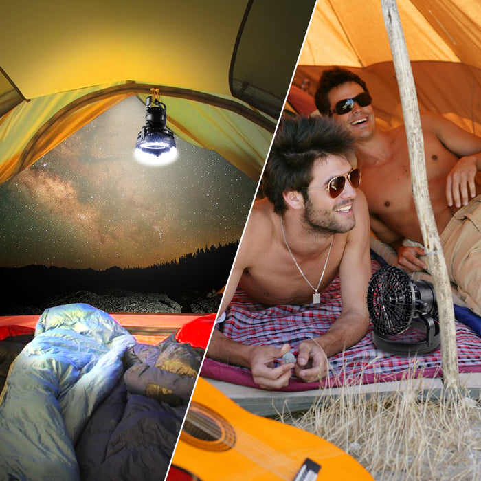2-in-1 18 LED Camping Light and Ceiling Fan Outdoor Hiking Flashlight