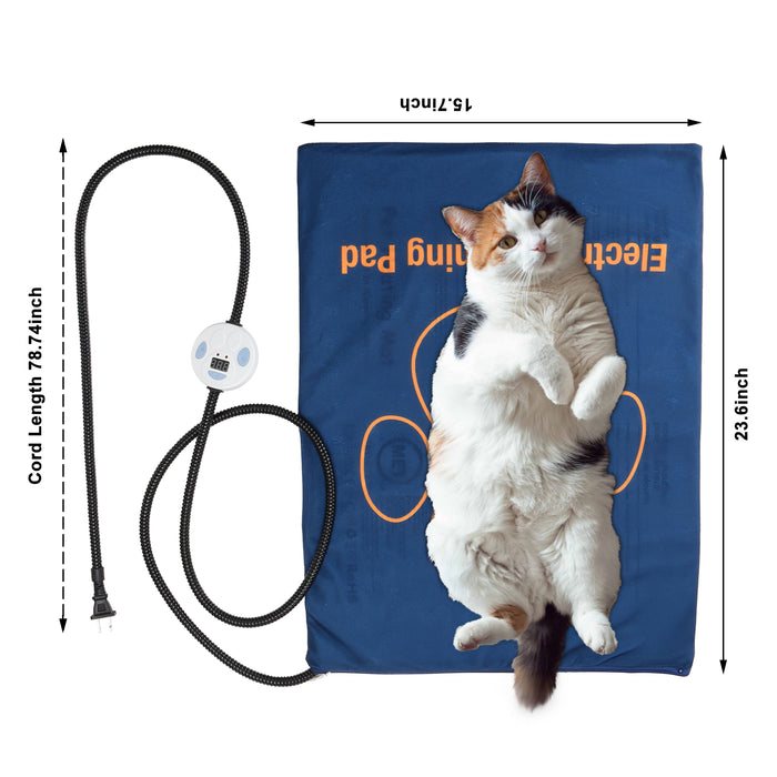 24in Pet Heating Pad Electric Blanket Waterproof Mat Mattress Washable Cover Dog Catr