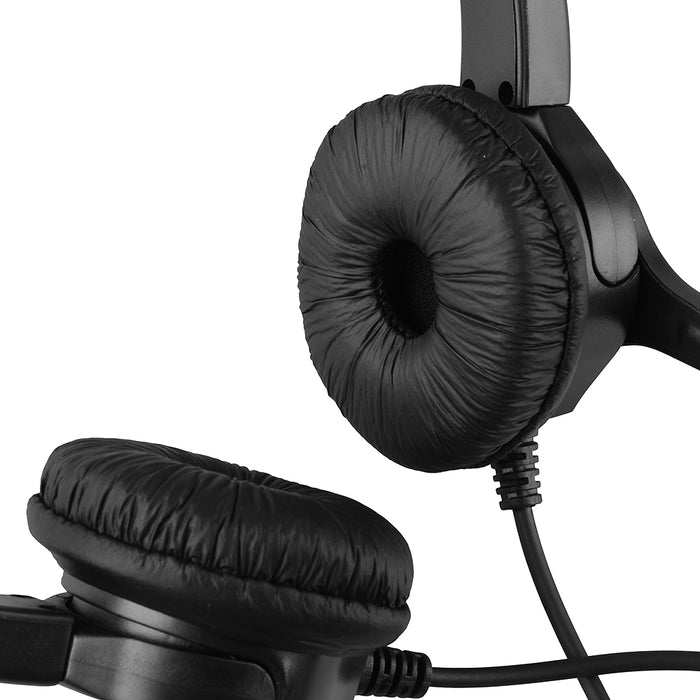 2.5mm Dual Headset for Cordless Phones 6FT Hands-Free Noise Cancelling Monaural Headset