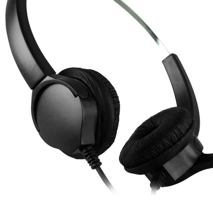 2.5mm Dual Headset for Cordless Phones 6FT Hands-Free Noise Cancelling Monaural Headset