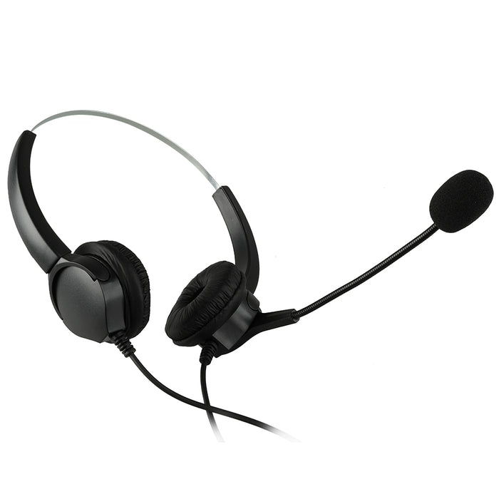 2.5mm Dual Headset for Cordless Phones 6FT Hands-Free Noise Cancelling Monaural Headset
