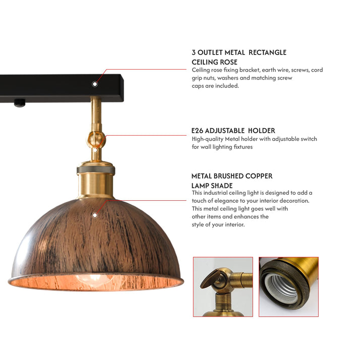 3 Light Ceiling Light Arm Adjustable ~6518