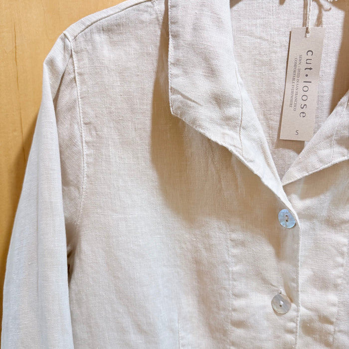 3/4 Sleeve Linen Shirt - Jicama (Only M + L Left)