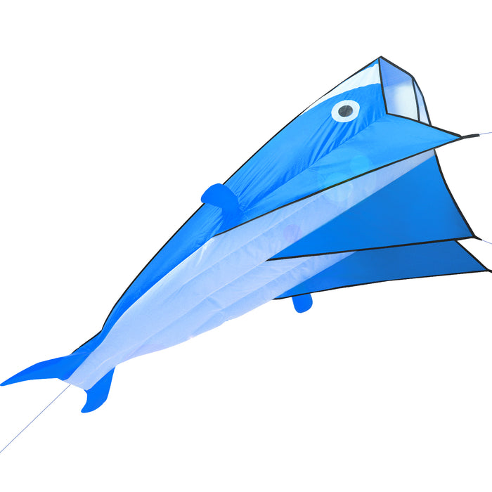 3D Kite Huge Frameless Soft Parafoil Giant Dolphin Blue