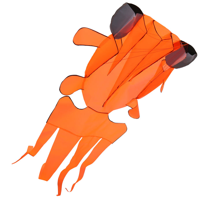 3D Orange Goldfish Kite Frameless Soft Giant Parafoil Great for Outdoor Games and Activities