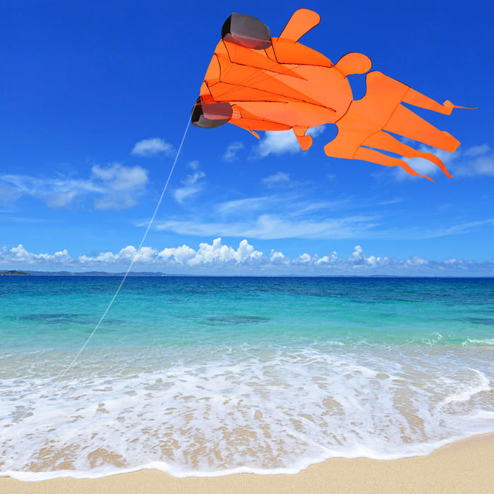 3D Orange Goldfish Kite Frameless Soft Giant Parafoil Great for Outdoor Games and Activities
