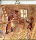 6" Ceramic tile, Carl Larsson Carpenter's workshop