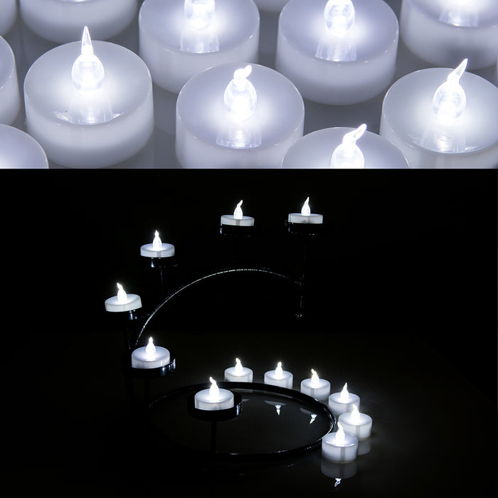 60pcs Cool White LED Candle Light Flameless Tealight Coin Battery Operated Party