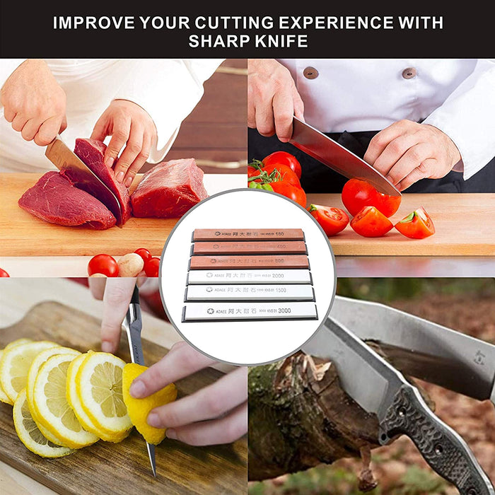 6Pcs Sharpening Stones Set Kitchen Knife Sharpener