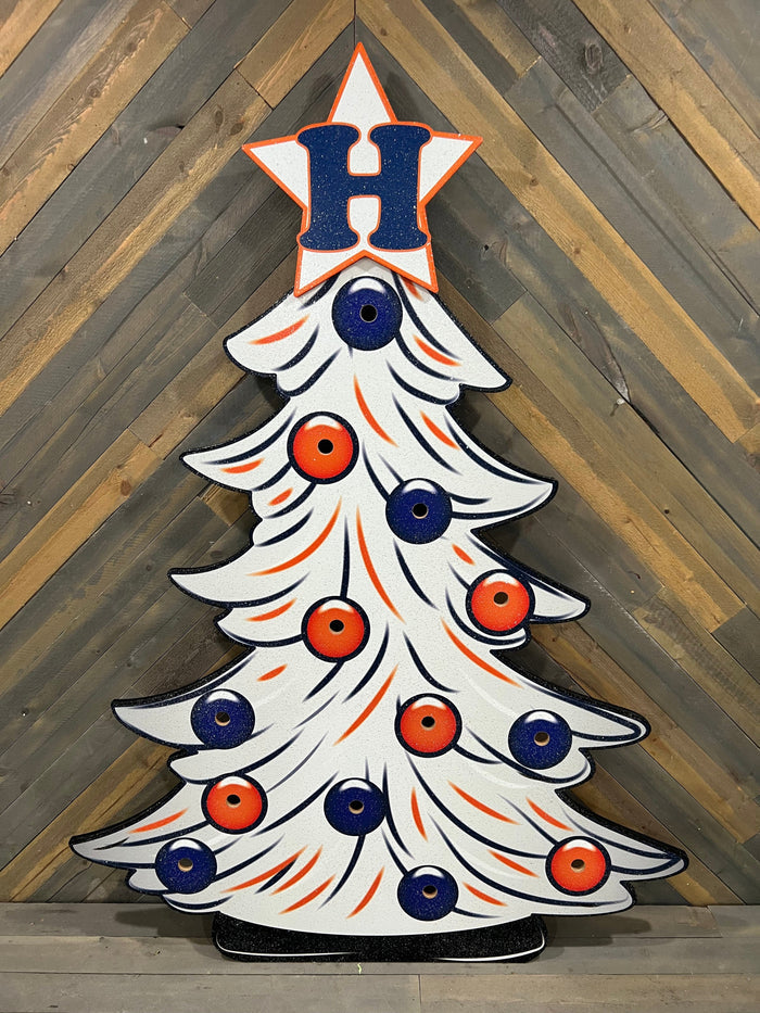 Houston Christmas Tree with Candy Canes Yard Art