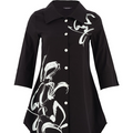 Abstract Print Black Tunic Shirt (Only S + M Left)