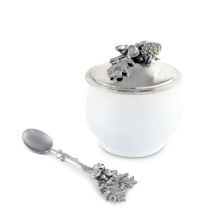 Vagabond House Acorn Oak Leaf Sugar Bowl and Spoon Product Image
