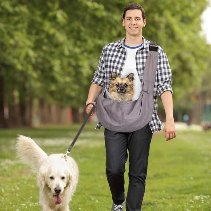 Adjustable Pet Sling Carrier Shoulder Bag Pouch 20~25lb Dog Cat Travel Messenger