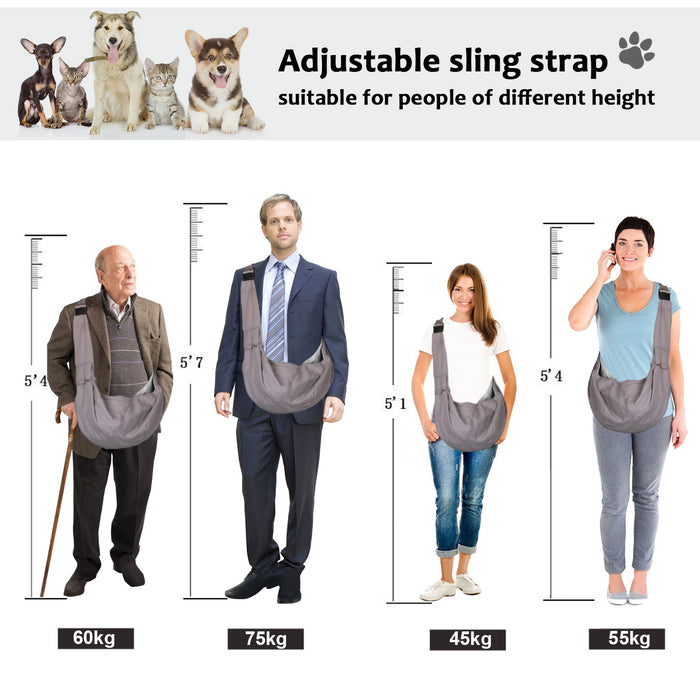 Adjustable Pet Sling Carrier Shoulder Bag Pouch 20~25lb Dog Cat Travel Messenger