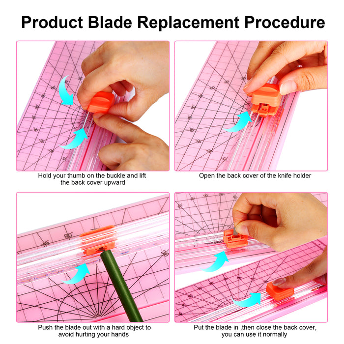 AGPTEK 12" A4 Paper Trimmer Cutter Picture Cutting Label Design Photos Pink