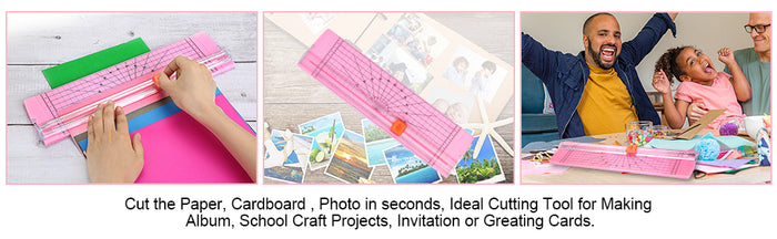 AGPTEK 12" A4 Paper Trimmer Cutter Picture Cutting Label Design Photos Pink