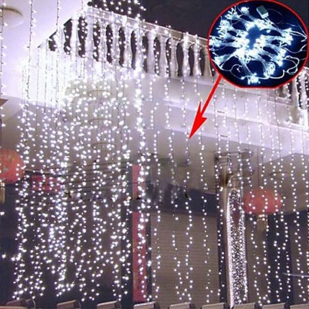 AGPtek 12Mx3M Linkable Fairy Curtain Lights Strings Connectable Lights 8 Lighting Modes