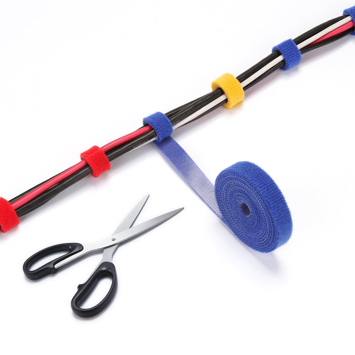 AGPtek 3 Rolls Fastening Cable Ties Reusable Nylon+20pcs Cable Straps Organizer