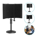 AGPtEK Compact Microphone Isolation Shield+Desk Mic Stand Soundproofing Insulation Stainable Adjustable