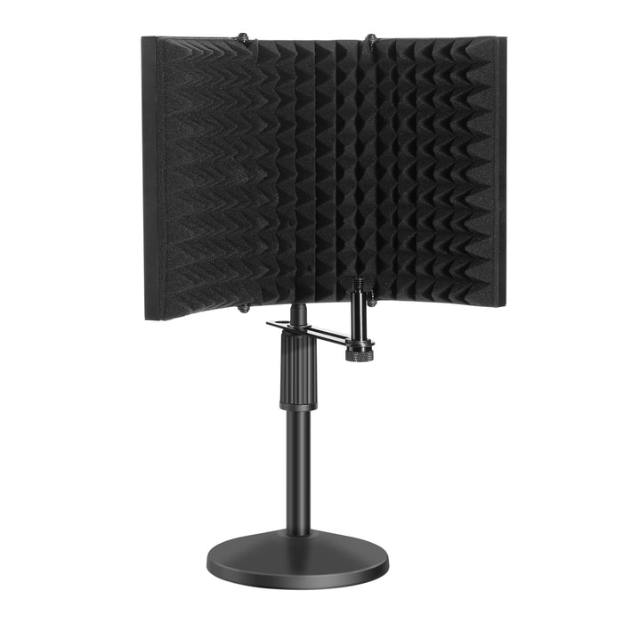 AGPtEK Compact Microphone Isolation Shield+Desk Mic Stand Soundproofing Insulation Stainable Adjustable