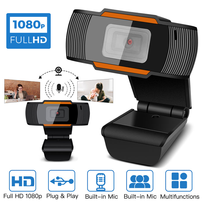 AGPTEK HD 1080P Webcam Auto Focusing Web Camera Cam W/ Microphone For PC Laptop Desktop