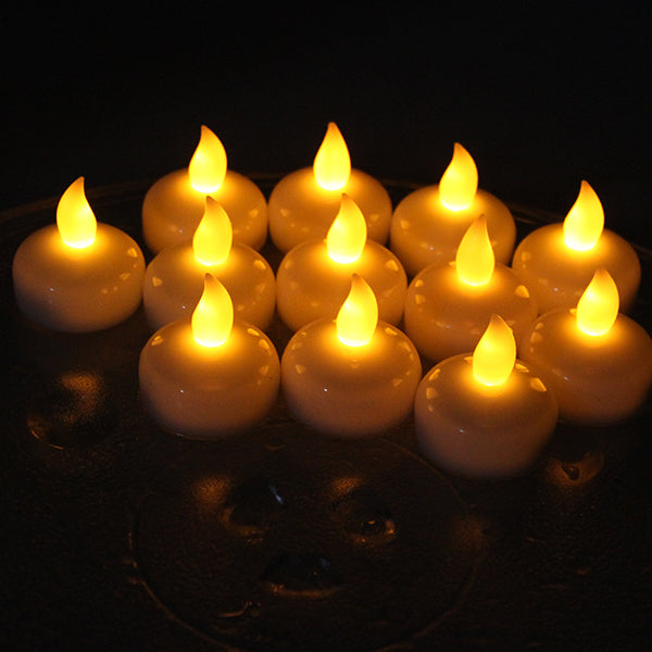 AGPtek Lot 12 LED Floating Tea Waterproof Wedding Party Floral Decoration flameless Candle
