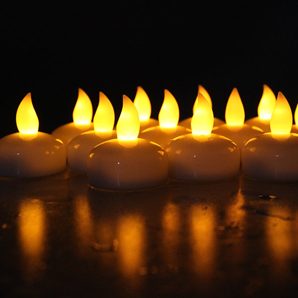 AGPtek Lot 12 LED Floating Tea Waterproof Wedding Party Floral Decoration flameless Candle