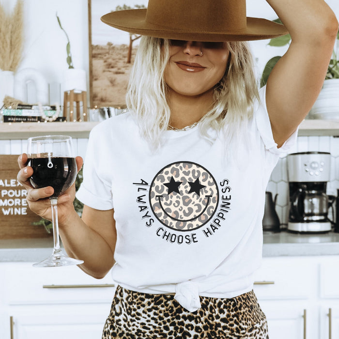 Always Choose Happiness Smiley T-Shirt - Trendznmore
