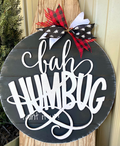 Bah Humbug Wooden Door Hanger