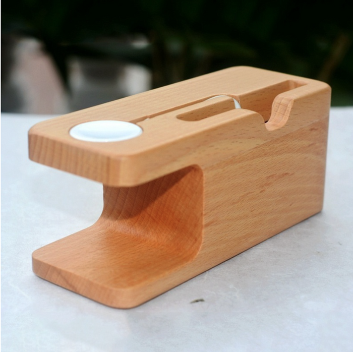 iWatch iPhone Bamboo Charging Stand