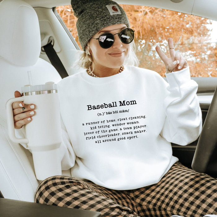 Baseball Mom Definition Crewneck Sweatshirt - Trendznmore