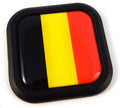 Belgium Flag Square Black rim Emblem Car 3D Decal Badge Bumper Hood sticker 2"