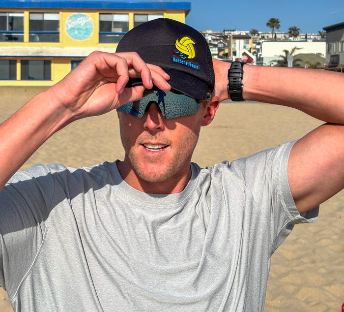Better at Beach Embroidered Black Foam Front Hat