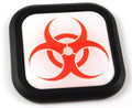 Biohazard Zombie Square Black rim Emblem Car 3D Decal Badge Bumper 2"
