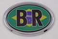 Brazil BR Car Chrome Emblem Bumper Sticker Flag Decal Oval