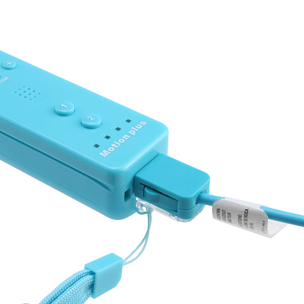 Built-in Motion Plus Remote+Nunchuck Controller For Wii+Case+Wrist Strap Bule