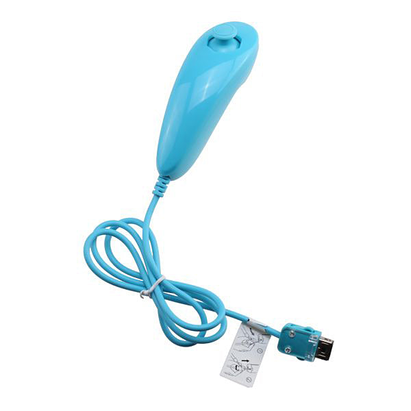 Built-in Motion Plus Remote+Nunchuck Controller For Wii+Case+Wrist Strap Bule