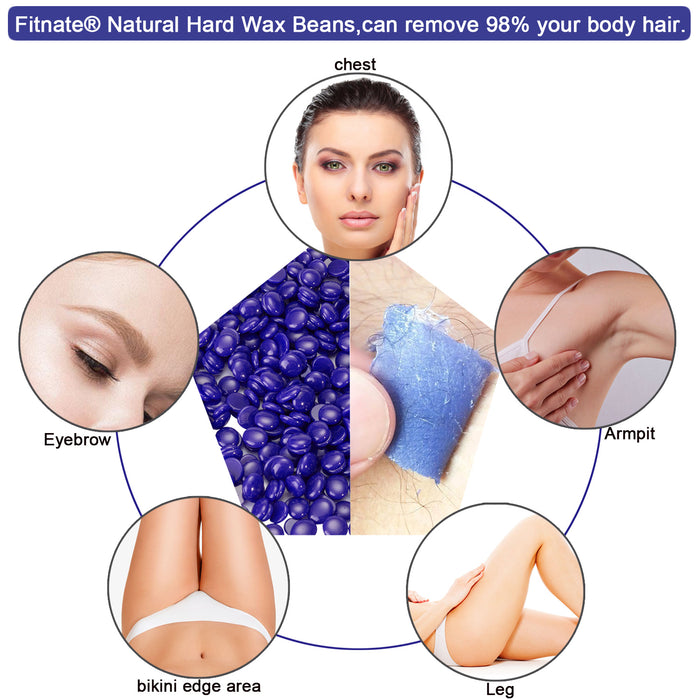 Bule Hard Wax Beans Hair Removal Painless Wax Warmer Waxing Beans Natural Pearl
