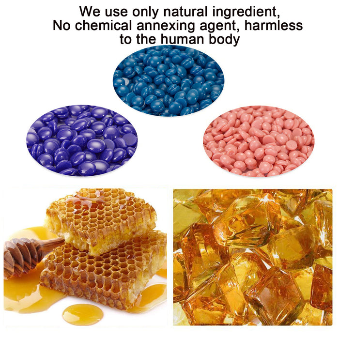 Bule Hard Wax Beans Hair Removal Painless Wax Warmer Waxing Beans Natural Pearl
