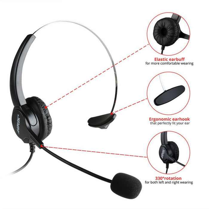 Call Center Dialpad Corded Headset Office Telephone with Corded Headset