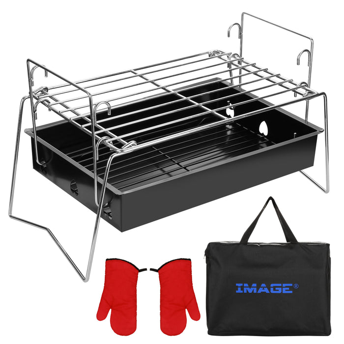 Camping Grill Barbecue Tool Folding & Lightweight Steel Mesh Portable for Outdoor Cooking Hiking Tailgating