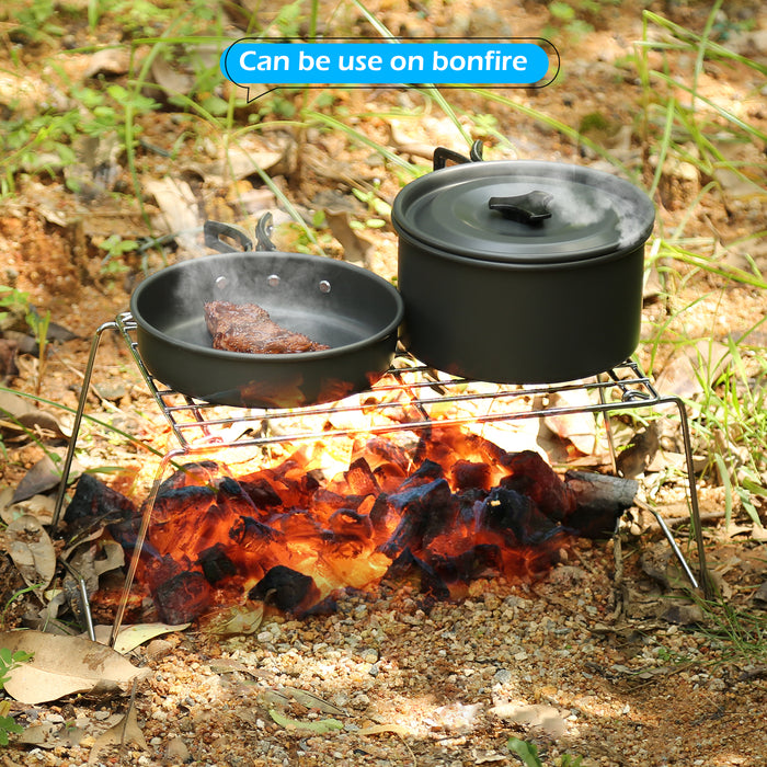 Camping Grill Barbecue Tool Folding & Lightweight Steel Mesh Portable for Outdoor Cooking Hiking Tailgating